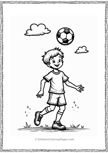 Young Player Practicing Soccer Headers Free PDF Printable