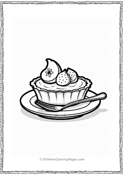 Charming British Custard Tart Outline Free PDF Printable