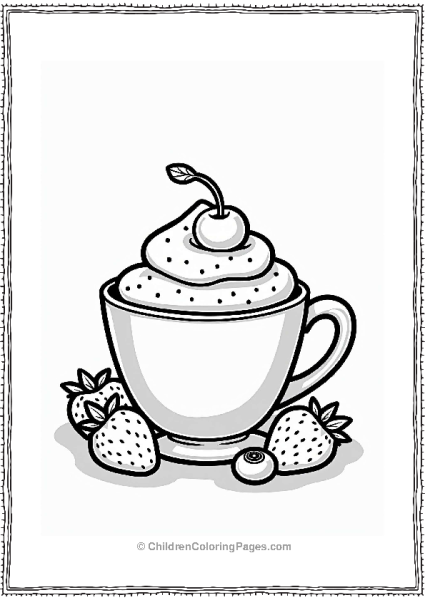Cheerful Custard Cup With Fruits Free PDF Printable
