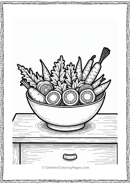Cheerful Vegetable Salad Bowl Free PDF Printable