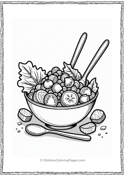 Colorful Salad Bowl For Kids Free PDF Printable