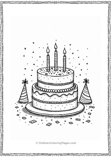 Custard Celebration Cake Illustration Free PDF Printable