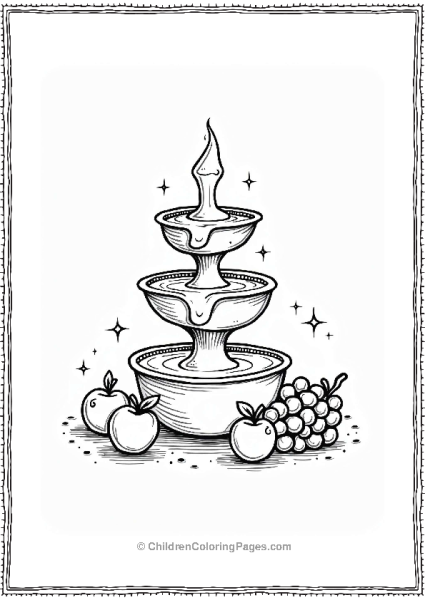 Custard Fountain With Fruits Free PDF Printable