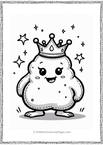 Custard Monster With A Crown Free PDF Printable