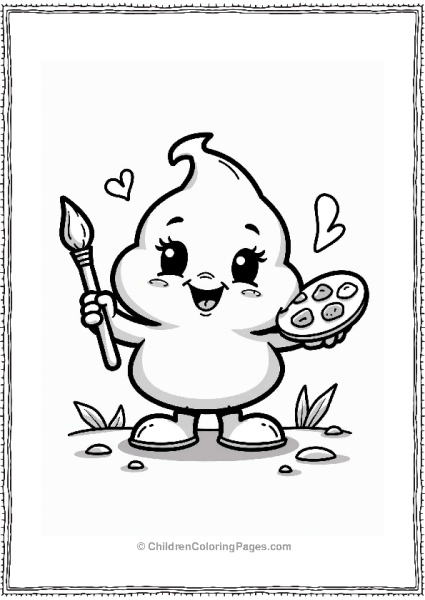 Custard Painter With Paintbrush And Palette Free PDF Printable