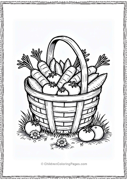 Fresh Vegetable Basket On Grass Free PDF Printable