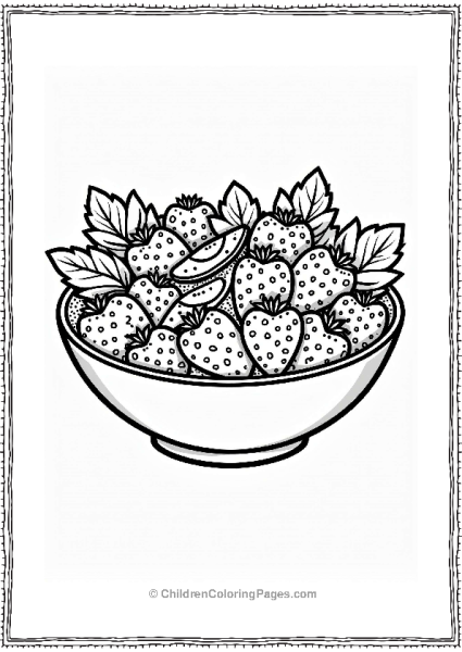Fruit And Veggie Salad Coloring Page Free PDF Printable