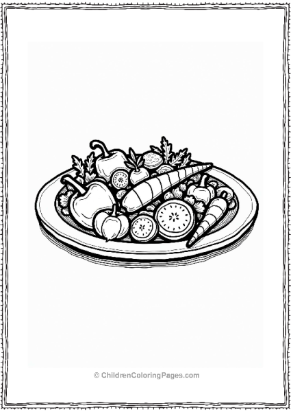 Garden Salad Plate Illustration Free PDF Printable