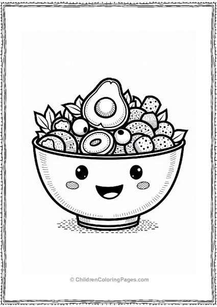 Happy Salad Bowl For Kids Free PDF Printable
