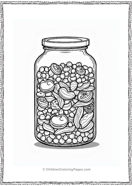Layered Salad Jar Coloring Page Free PDF Printable