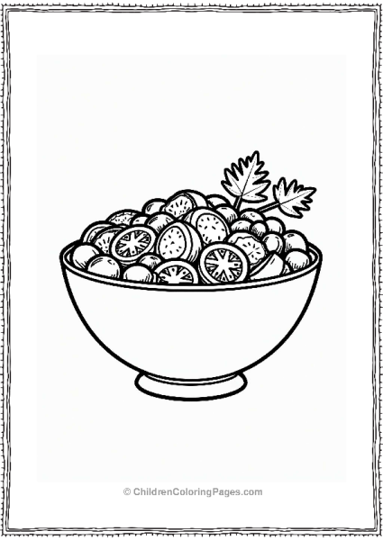 Mediterranean Salad Bowl Outline Free PDF Printable