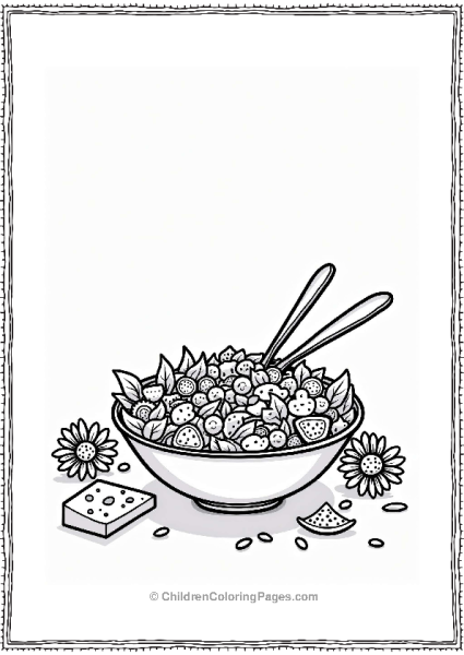 Salad Bowl With Toppings Free PDF Printable