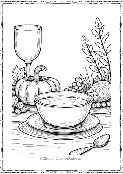 Thanksgiving Custard Dessert Scene Free PDF Printable
