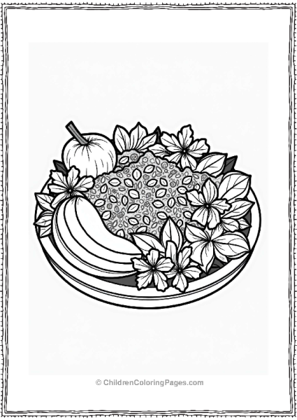 Tropical Salad Platter Illustration Free PDF Printable