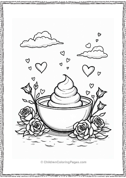 Valentines Day Custard Love Scene Free PDF Printable